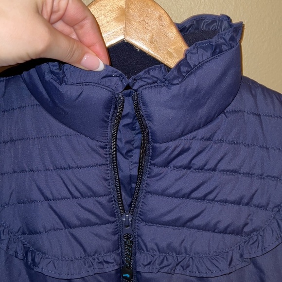 Ruffled Girly Navy Blue Puffer Jacket | Size Women’s XL - Picture 5 of 6